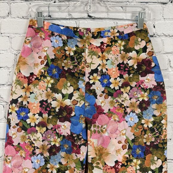 Ted Baker London Madonid Floral Print Slim Trouser Pants Ted Size 1 Womens US 4 - Picture 5 of 15